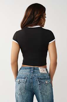 SPORTY CONTRAST CAP SLEEVE BABY TEE, image 6