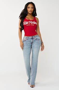 CRYSTAL SQUARE NECK RIBBED TANK, image 3