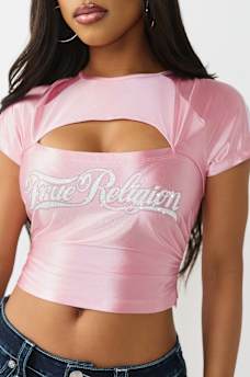 SPORTY RUCHED KEYHOLE TOP, image 1