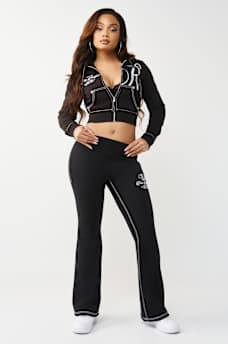 EMBROIDERED BIG T SHRUNKEN ZIP HOODIE, image 3