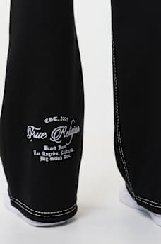 EMBROIDERED MID RISE BIG T BOOTCUT SWEATPANT, image 4