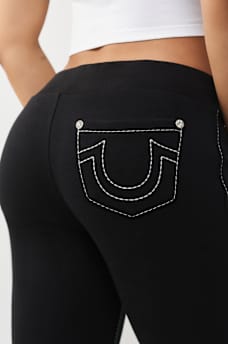 EMBROIDERED MID RISE BIG T BOOTCUT SWEATPANT, image 5