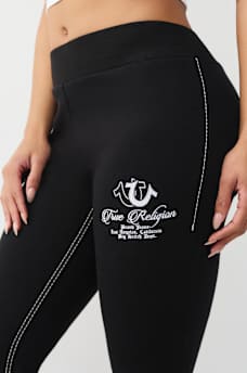 EMBROIDERED MID RISE BIG T BOOTCUT SWEATPANT, image 6