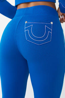 EMBROIDERED MID RISE BIG T BOOTCUT SWEATPANT, image 4