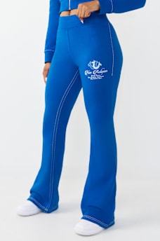 EMBROIDERED MID RISE BIG T BOOTCUT SWEATPANT, image 1