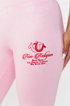 EMBROIDERED MID RISE BIG T BOOTCUT SWEATPANT, image 5