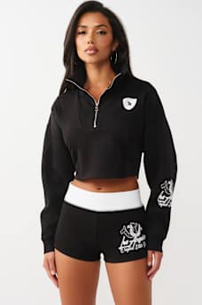 SPORTY CRYSTAL HALF-ZIP PULLOVER SWEATSHIRT, image 2