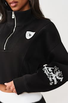 SPORTY CRYSTAL HALF-ZIP PULLOVER SWEATSHIRT, image 3