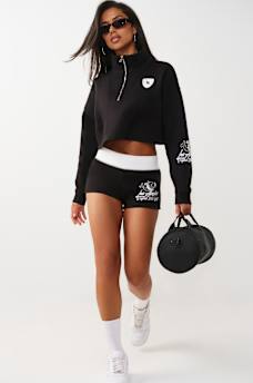 SPORTY CRYSTAL HALF-ZIP PULLOVER SWEATSHIRT, image 4
