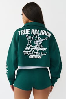 SPORTY CRYSTAL HALF-ZIP PULLOVER SWEATSHIRT, image 7