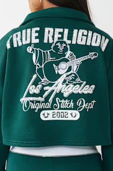 SPORTY CRYSTAL HALF-ZIP PULLOVER SWEATSHIRT, image 1