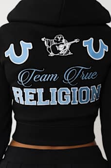 SUDADERA CON CAPUCHA Y CIERRE BORDADA, image 1