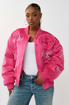 CRYSTAL LOGO NYLON BOMBER JACKET, image 2