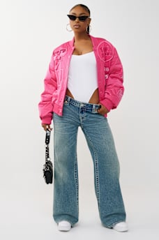 CRYSTAL LOGO NYLON BOMBER JACKET, image 4