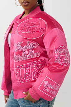 CRYSTAL LOGO NYLON BOMBER JACKET, image 5
