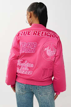 CRYSTAL LOGO NYLON BOMBER JACKET, image 6