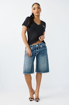 CRYSTAL LOGO V-NECK TEE, image 3