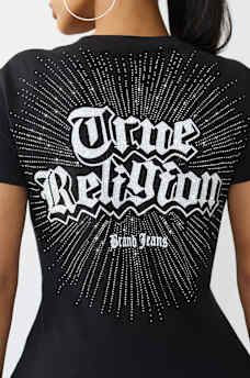 CRYSTAL LOGO V-NECK TEE, image 1