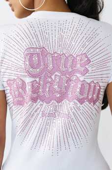 CRYSTAL LOGO V-NECK TEE, image 1