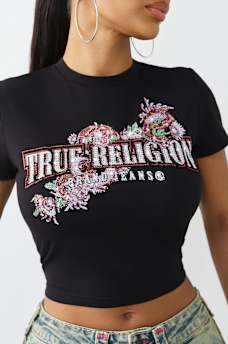 CRYSTAL SNAKE BABY TEE, image 1