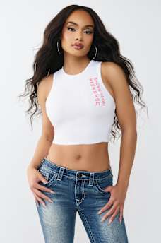 RIBBED RACER BACK TANK TOP, image 3