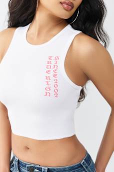 RIBBED RACER BACK TANK TOP, image 1