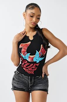 LOGO V-NOTCH RACER BACK TANK TOP, image 2