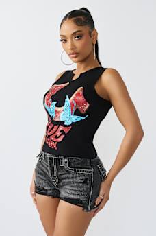 LOGO V-NOTCH RACER BACK TANK TOP, image 4