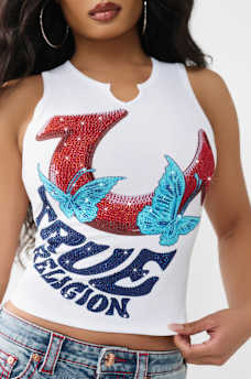 LOGO V-NOTCH RACER BACK TANK TOP, image 1