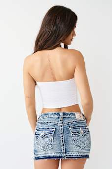 RUCHED RIBBED BANDEAU TOP, image 5