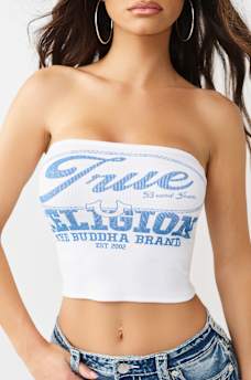 RUCHED RIBBED BANDEAU TOP, image 1