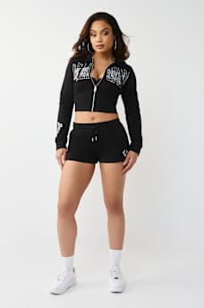 CRYSTAL EMBROIDERED LOUNGE SHORT, image 3