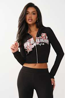 WAFFLE KNIT CONTOUR ZIP UP HOODIE, image 2