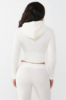 SUDADERA CON CAPUCHA, CIERRE Y CONTORNO DE TEJIDO CUADRICULADO, image 6