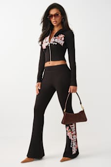 PANTALONES ACAMPANADOS DE TEJIDO CUADRICULADO DE TIRO MEDIO, image 6