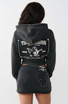 VINTAGE WASHED EMBROIDERED RELAXED ZIP HOODIE, image 6