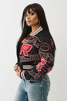 EMBROIDERED CROPPED BOMBER JACKET , image 7