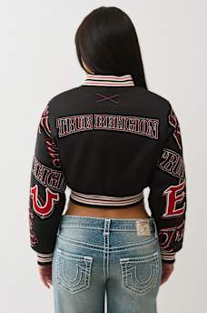 EMBROIDERED CROPPED BOMBER JACKET , image 8