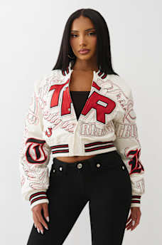 EMBROIDERED CROPPED BOMBER JACKET , image 2