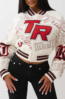 EMBROIDERED CROPPED BOMBER JACKET , image 3