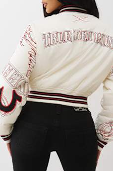 EMBROIDERED CROPPED BOMBER JACKET , image 8