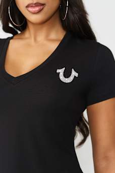 CRYSTAL BUDDHA V-NECK TEE, image 6