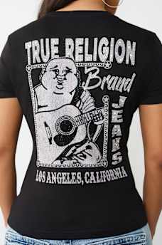 CRYSTAL BUDDHA V-NECK TEE, image 1