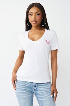 CRYSTAL BUDDHA V-NECK TEE, image 2