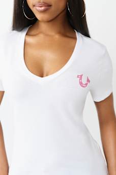 CRYSTAL BUDDHA V-NECK TEE, image 5