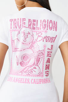 CRYSTAL BUDDHA V-NECK TEE, image 1