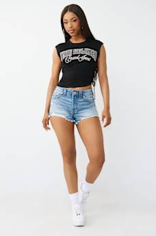 CRYSTAL SIDE-RUCHED BABY TEE, image 3