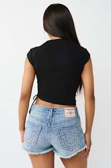 CRYSTAL SIDE-RUCHED BABY TEE, image 5