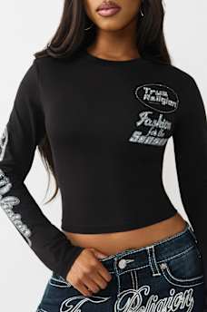 CRYSTAL SPORTY LONG SLEEVE BABY TEE, image 6