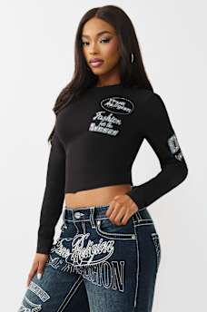 CRYSTAL SPORTY LONG SLEEVE BABY TEE, image 7